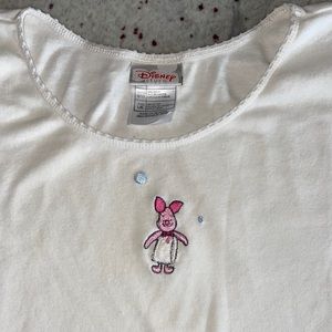 Vintage Disney Store Embroidered Piglet Crop T-Shirt